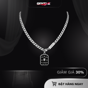 Dây Chuyền Xích Bản To Gentle Phối Mặt Thẻ Bài AMIRI Với 3 Điểm Nhấn Cực Chất
