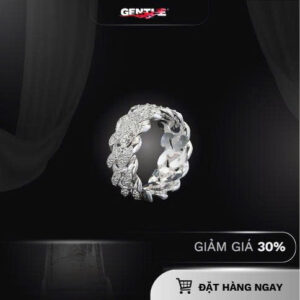 Nhẫn Xích Bạc Đính Đá Luxury Chain Ring