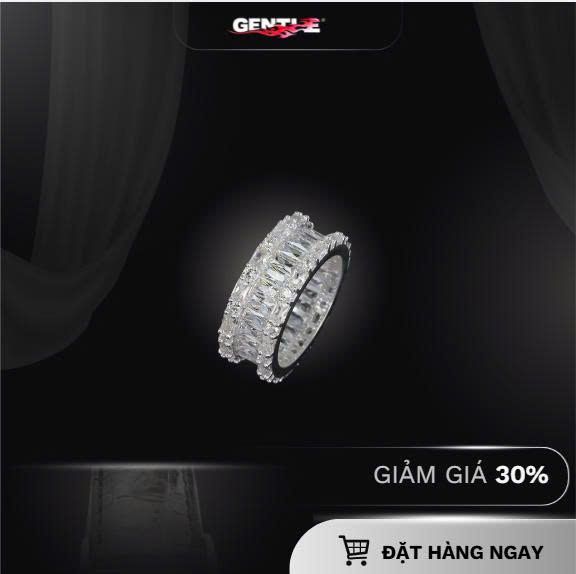 nhẫn bạc đính đá luxury style